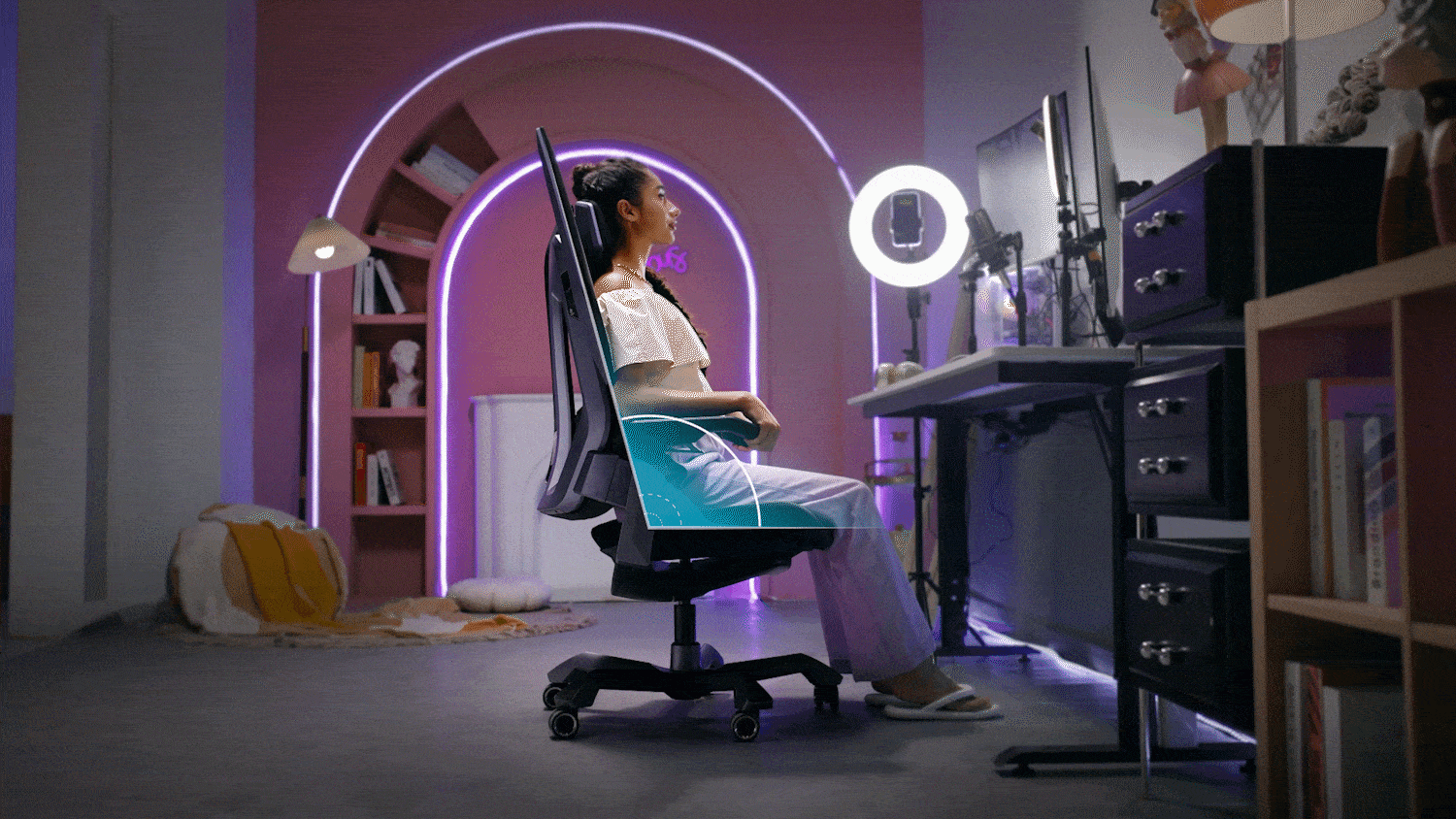 Gif showing the 4 stages recline lock features of the TGIF T0