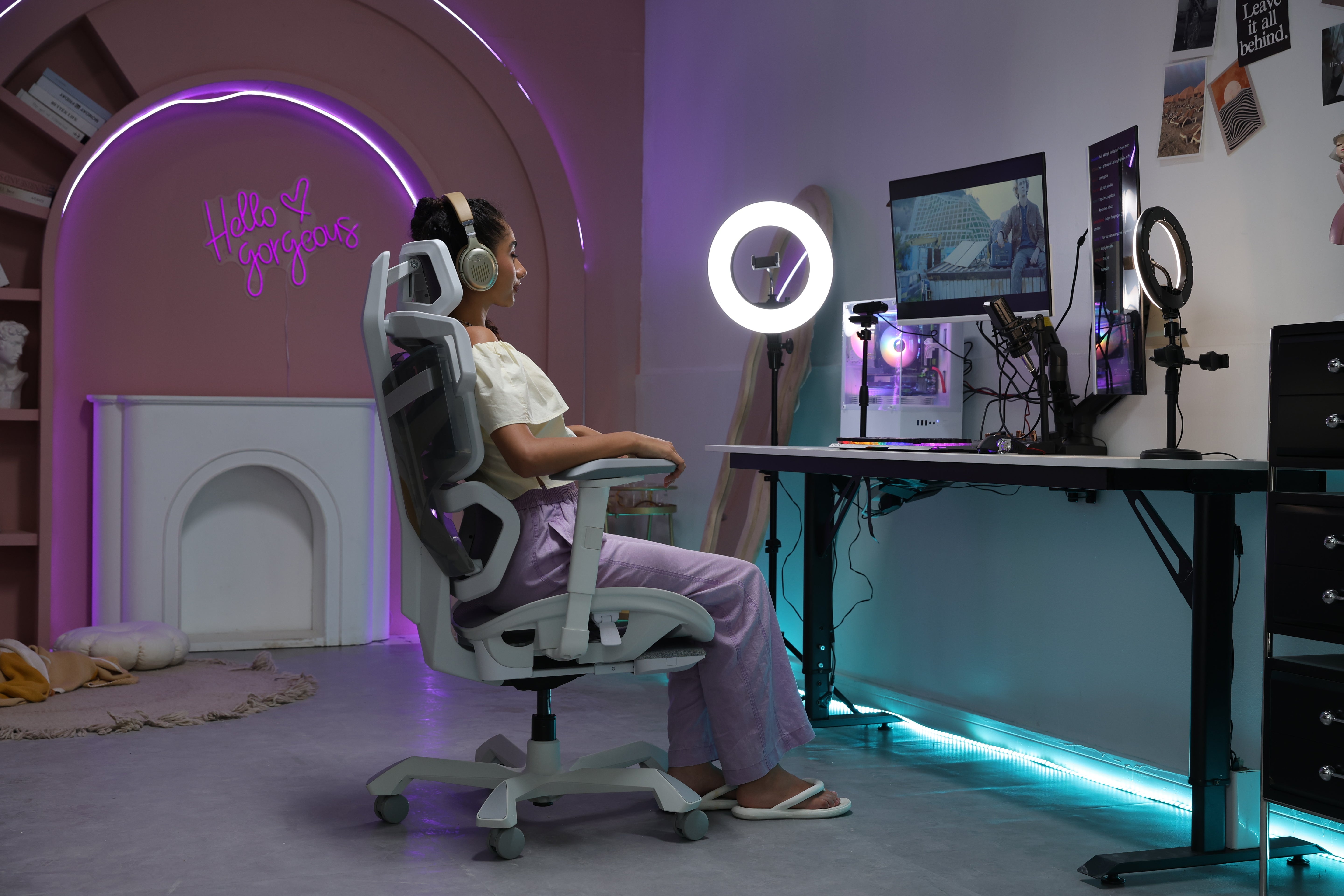 Picture showing the ACE Home white from the side with person sitting on it
