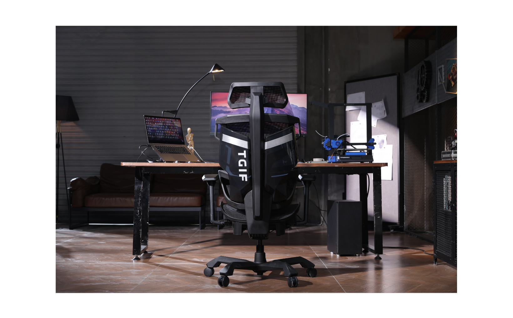 Back view of the ACE at a desk