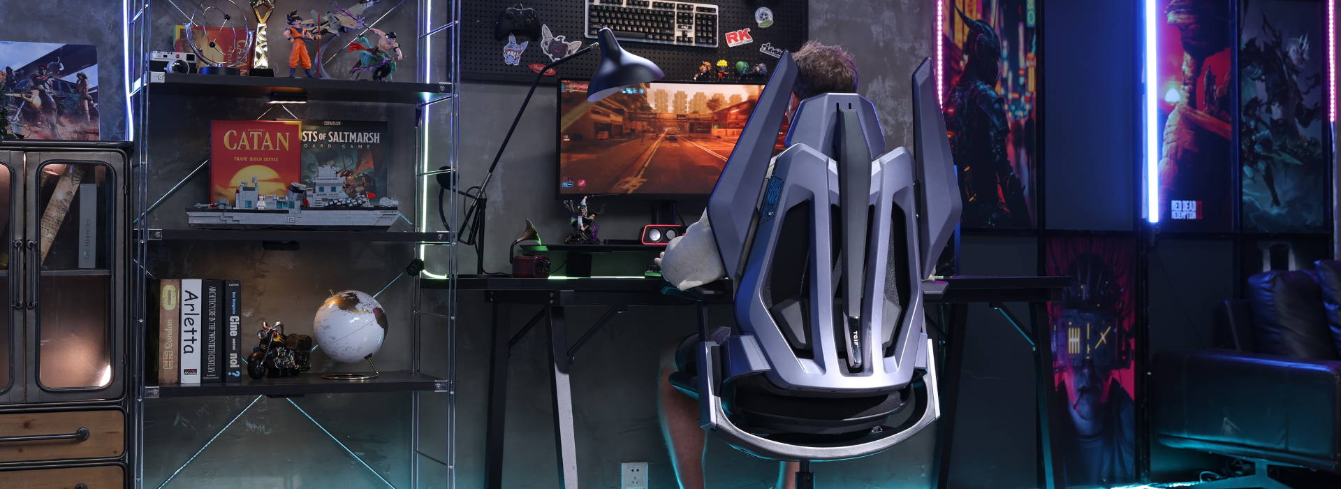 Banner showing a person sitting on the TGIF T0 playing video games